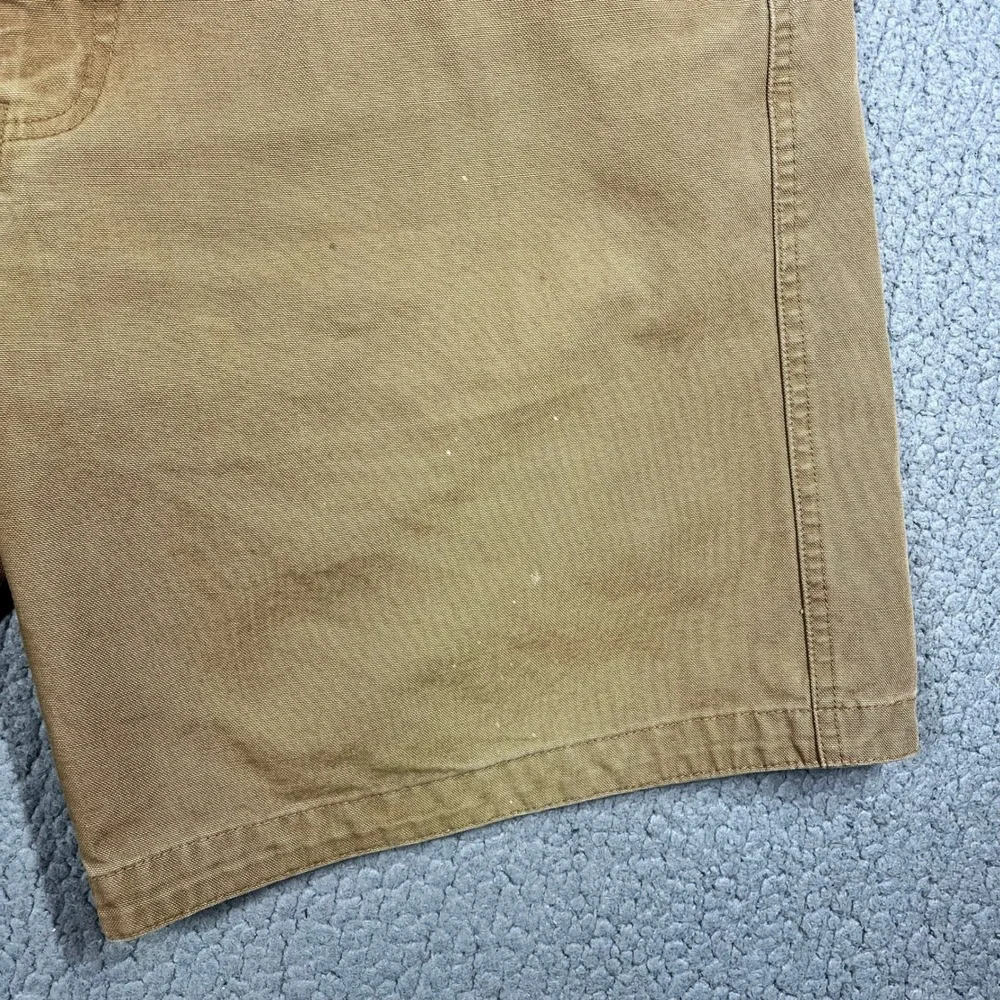 REI Mens 34 Brown Canvas Utility Shorts Organic Cotton Cargo Hiking 6350